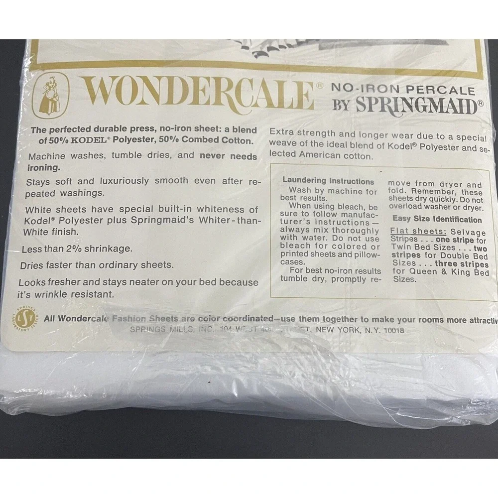 Wondercale Springmaid Double Flat Sheet Solid White 81